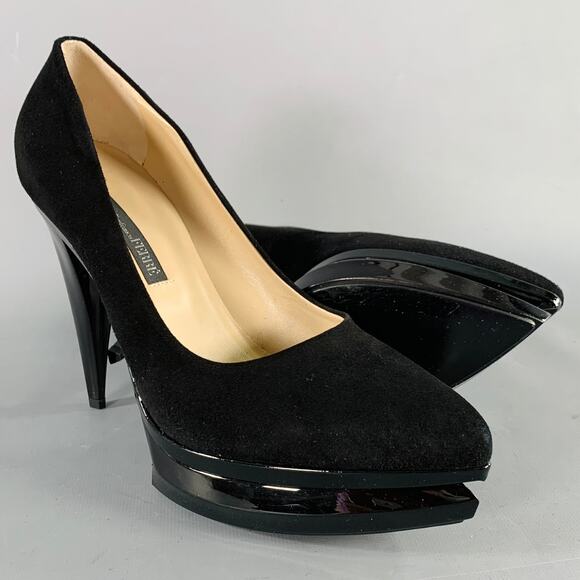 GIANFRANCO FERRE Size 9 Black Suede Platform Pumps - Picture 5 of 10